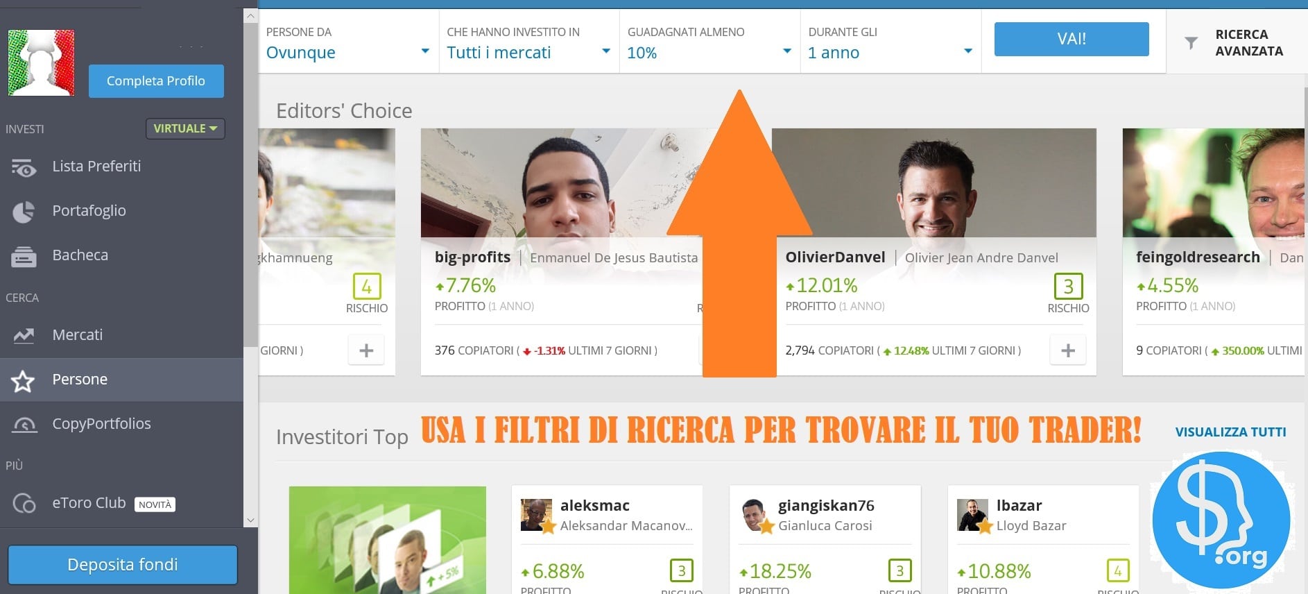 traders migliori da seguire su eToro