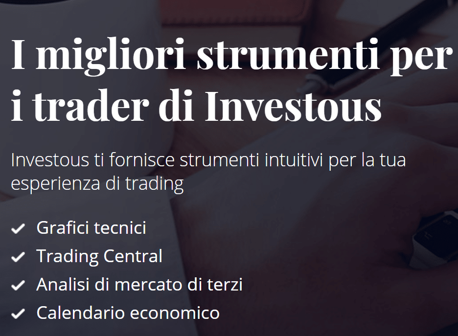 Strumenti di trading disponibili su Investous