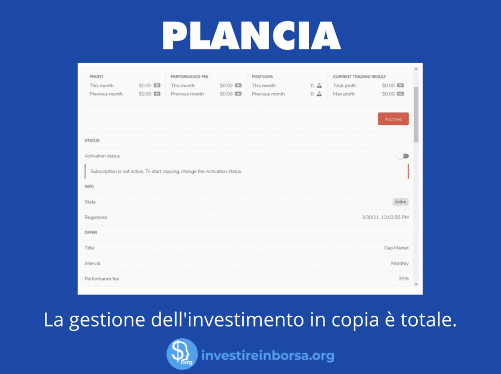 Plancia investimento di FP Markets Copia del Trading - a cura di Investireinborsa.org