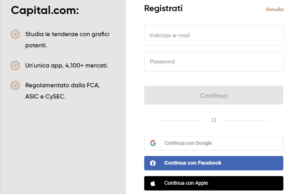 come aprire un account su capital.com per il trading di criptovalute