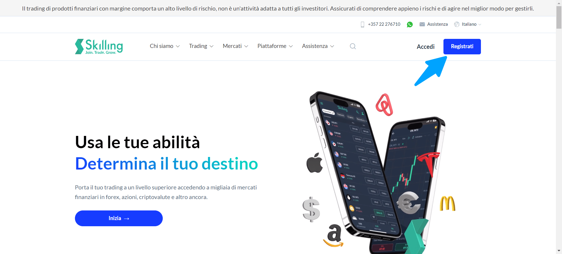 apertura del conto Skilling