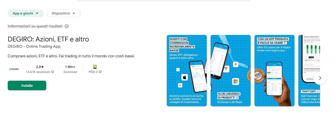 App per investire - Degiro