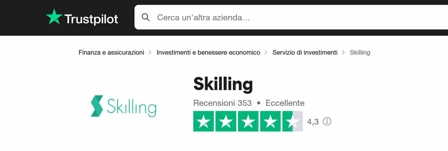 Skilling recensioni TrustPilot