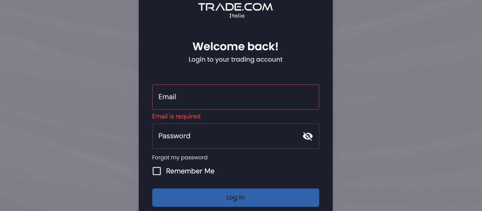 Trade.com - login