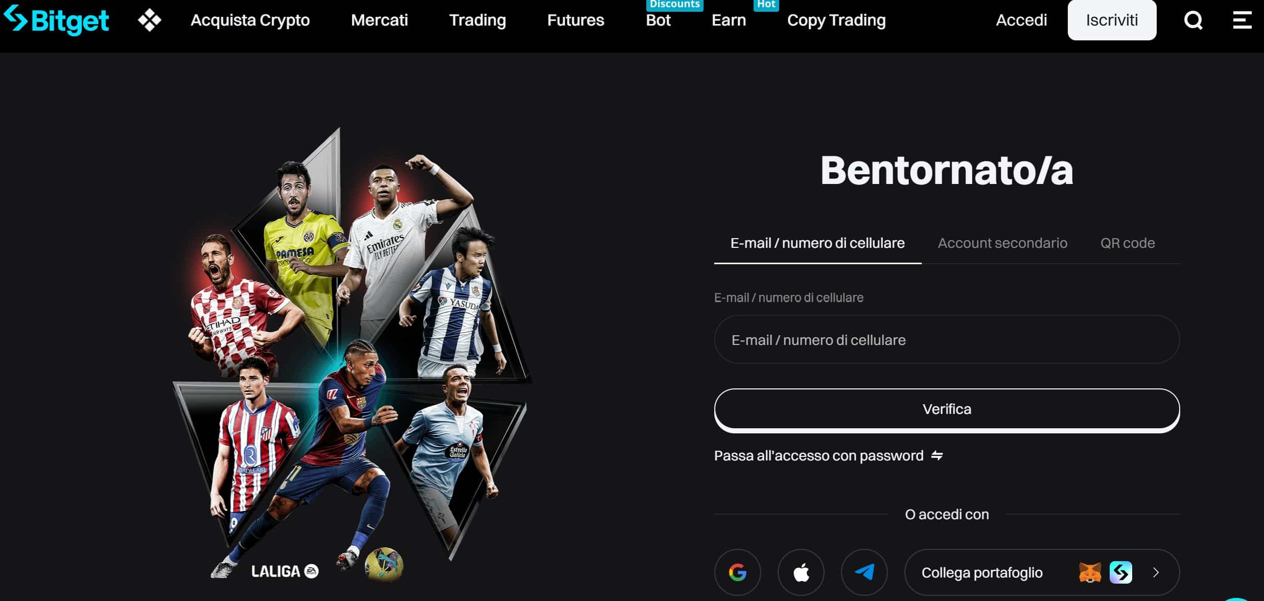 Bitget registrazione e login